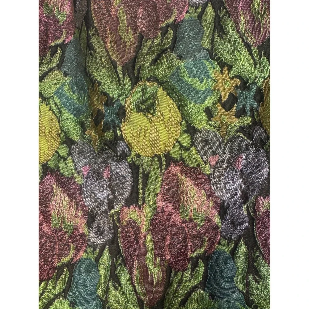 Carmen Marc Valvo Collection Floral Jacquard Dress Black Sequin‎ Waist Size 10